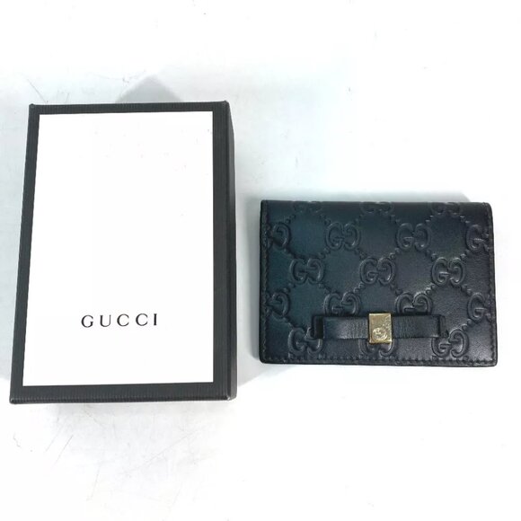 GUCCI 451192 Guccissima GG Ribbon Business Card Holder Folded Card Case - Picture 8 of 10
